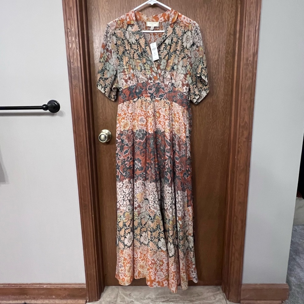 Printed Silk Maxi Dress by Moulinette Soeurs from Anthropologie Size 8P NWT